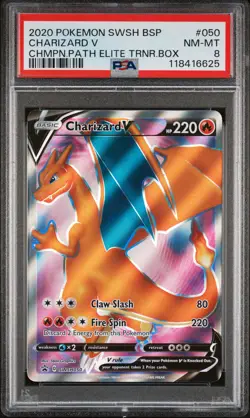 PSA 8 2020 Pokemon Swsh Black Star Promo #050 Charizard V - Image 1