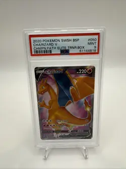 2020 Pokemon SWSH BSP Charizard V Champions Path Elite Trainer Box #050 PSA 9 - Image 1