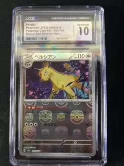 Japanese Pokemon Card 151 Persian Master Ball CGC 10 Gem Mint - Image 1
