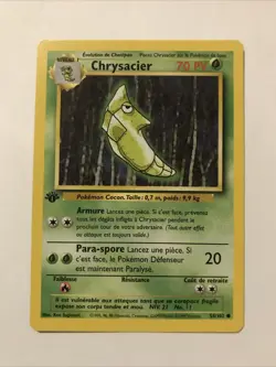 Pokemon TCG Metapod Base Set 54/102 Regular 1st Edition Common French - Image 1