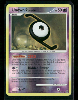 2007 Pokemon Unown [Z] 72/132 Secret Wonders Reverse Holo LP - Image 1