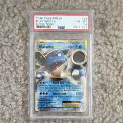 Blastoise EX PSA 8 Pokemon TCG Evolutions 21/108 Ultra Rare Holo 2016 English - Image 1