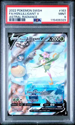 2022 POKEMON SWORD & SHIELD ASTRAL RADIANCE FULL ART/HISUIAN LILLIGANT V PSA 9 - Image 1