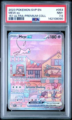 2023 POKEMON SVP EN-SV BLACK STAR PROMO 151 ULTRA-PREM COLL #053 MEW EX PSA 7.5 - Image 1