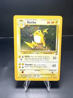 Pokemon TCG Raichu Holo Rare Base Set 2 (2000) 16/130 WOTC - Image 1