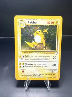 Pokemon TCG Raichu Holo Rare Base Set 2 (2000) 16/130 WOTC - Image 2