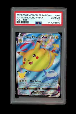 2021 Pokemon Celebrations FLYING PIKACHU VMAX FULL ART HOLO 7/25 PSA 10 GEM MINT - Image 1