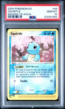 2004 POKEMON EX TEAM MAGMA VS TEAM AQUA #46 SQUIRTLE PSA 10 - Image 1