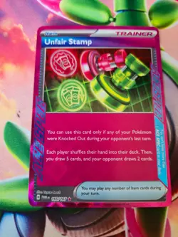 Pokemon TCG Unfair Stamp Ace Trainer 165/167 NM - Image 1