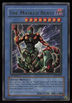 The Masked Beast LON-001 Ultra Rare Labyrinth of Nightmare 1st Edition Yu-Gi-Oh - Image 1