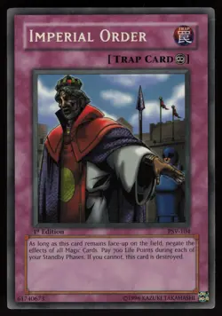 Imperial Order PSV-104 Secret Rare Pharaoh's Servant 1st Edition Yu-Gi-Oh - Image 1