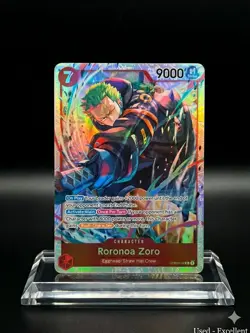 Bandai One Piece CCG Roronoa Zoro Egghead Rush Foil 7 Cost 9000 Power - Image 1