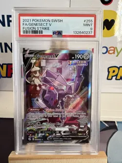 Pokemon TCG Genesect V Fusion Strike Holo Full Art Ultra Rare Card 255/264 PSA 9 - Image 1