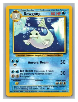 Dewgong #025/102 Base Set Pokemon Trading Card TCG Nintendo 1999 - Image 1