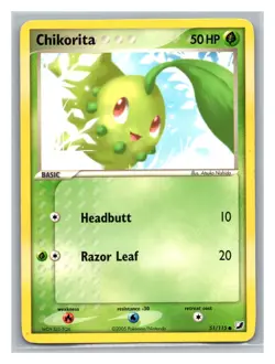 Chikorita #51/115 Unseen Forces Pokemon Trading Card TCG Nintendo 2005 - Image 1