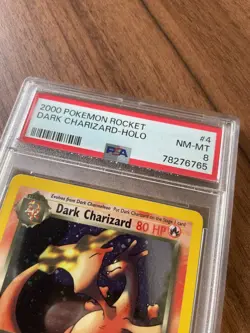 Pokemon Dark Charizard 4/82 Team Rocket Unlimited Holo Rare Card PSA 8 WOTC 2000 - Image 4