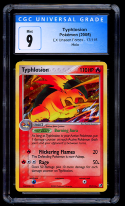 Typhlosion 17/115 Holo - EX Unseen Forces 2005 Pokemon Card - CGC 9 MINT - Image 1