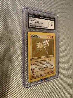1999 Pokemon TCG Fossil Hitmonlee Holo 1st Edition CGC 9 7/62 Card Stock - Image 3