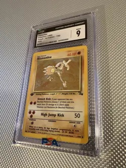 1999 Pokemon TCG Fossil Hitmonlee Holo 1st Edition CGC 9 7/62 Card Stock - Image 4