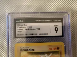 1999 Pokemon TCG Fossil Hitmonlee Holo 1st Edition CGC 9 7/62 Card Stock - Image 5