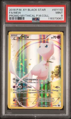 2016 POKEMON XY BLACK STAR PROMO MYTHICAL POKEMON COLL #XY110 FULL ART/MEW PSA 9 - Image 1