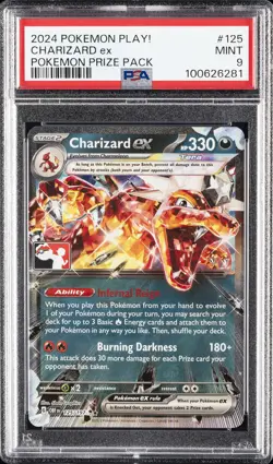 2024-2025 POKEMON PLAY! POKEMON PRIZE PACK #125 CHARIZARD EX PSA 9 - Image 1