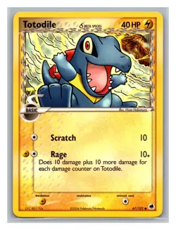 Totodile (Delta Species) #67/101 Dragon Frontiers Pokemon Trading Card TCG 2006 - Image 1