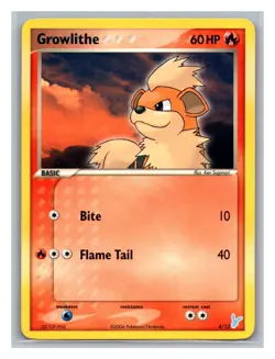 Growlithe #4/12 EX Trainer Kit 2: Plusle & Minun Pokemon Trading Card TCG - Image 1
