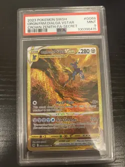 2023 Pokemon SW&SH Crown Zenith Origin Forme Dialga VSTAR GG68/GG70 - PSA 9 - Image 1