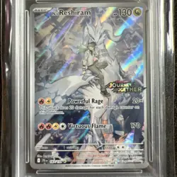 2025 POKEMON JOURNEY TOGETHER #167 N's RESHIRAM ENHANCED BSTR BOX TOP PSA 8 - Image 2