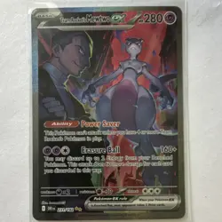 Team Rocket's Mewtwo ex Pokemon TCG Sv10 Destined Rivals Holo Full Art 231/182 - Image 2