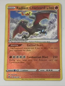 Radiant Charizard 020/159 Pokemon TCG: Crown Zenith Radiant Rare Holo - Image 1