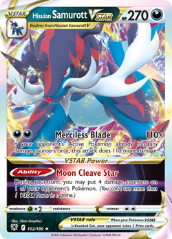 HISUIAN SAMUROTT VSTAR 102/189 HOLO VSTAR RARE ASTRAL RADIANCE - Image 1