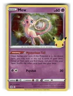 Mew 011/025 Holo Rare Celebrations Pokemon Lightly Played - Image 1