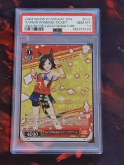 2023 Weiss Schwarz Uma Musume PSA 10 Winning Ticket Gold Signature SP - Image 1
