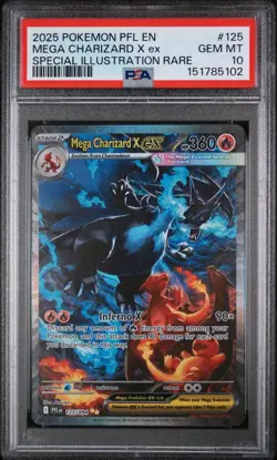 Mega Charizard EX #125 SIR PSA 10 GemMint 2025 Phantasmal Flames Pokemon Card - Image 1