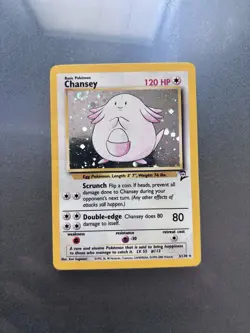 Pokemon TCG Chansey Base Set 2 Holo Unlimited Rare Card 3/130 W/SWIRL - Image 1
