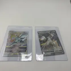 Pokemon TCG Arceus v Ultra Rare And Arceus VSTAR Metal Promo Cards - Image 1