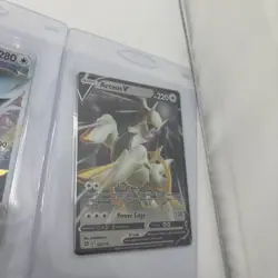 Pokemon TCG Arceus v Ultra Rare And Arceus VSTAR Metal Promo Cards - Image 4