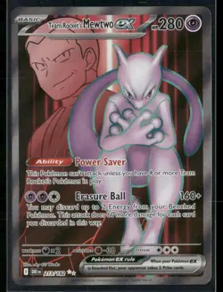 ✰ TEAM ROCKET'S MEWTWO EX 213/182 ULTRA RARE DESTINED RIVALS POKEMON ✰ NM/M - Image 2