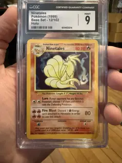 CGC 9 MINT Ninetales 1999 Base Set 12/102 Holo Pokemon Card - Image 1