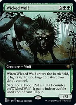 Wicked Wolf (Extended Art) Throne of Eldraine NM Green Rare MAGIC CARD ABUGames - Image 1