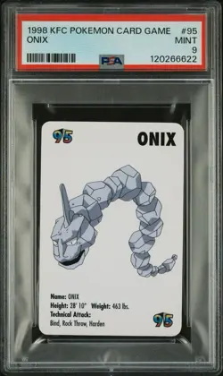 Onix #95 Pokemon Card Game Mini KFC 1998 Nintendo WOTC PSA 9 - Image 1
