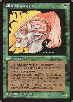 MRM FR/VF Elfes de Llanowar Foreign Black Bordered [Ex] MTG Magic FBB - Image 1