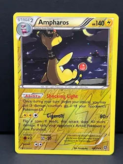 Ampharos 40/114 Holo Rare Steam Siege Pokemon Reverse Holo Near Mint - Image 1