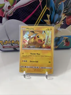 Pokemon TCG Pikachu SM76 Holo Black Star Promo - Image 1