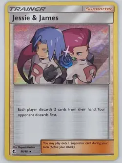 Jessie & James 58/68 Pokemon - Holo Sun & Moon Hidden Fates MP - Image 1