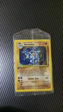 Pokemon Base Set SEALED Machamp 1st Edition Holo - Image 1