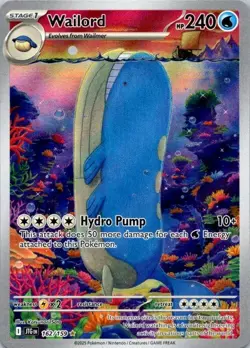 Pokemon TCG Wailord Illustration Rare SV09 Journey Together 162/159 NM (SKU 1-4) - Image 1