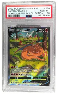 2022 Pokemon Sword & Shield Ultra Premium Promo SWSH260 Charizard V PSA 10 8946 - Image 1
